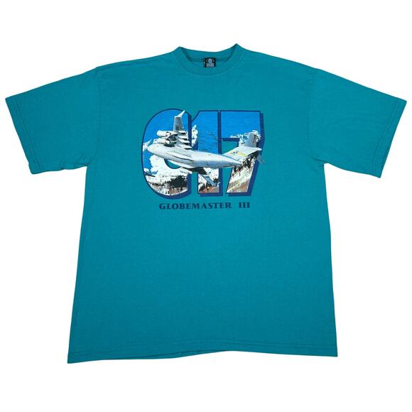 Vintage 90s C-17 Globemaster III Airplane T-Shirt XL USAF Factory Artwear USA #2 - Picture 1 of 6